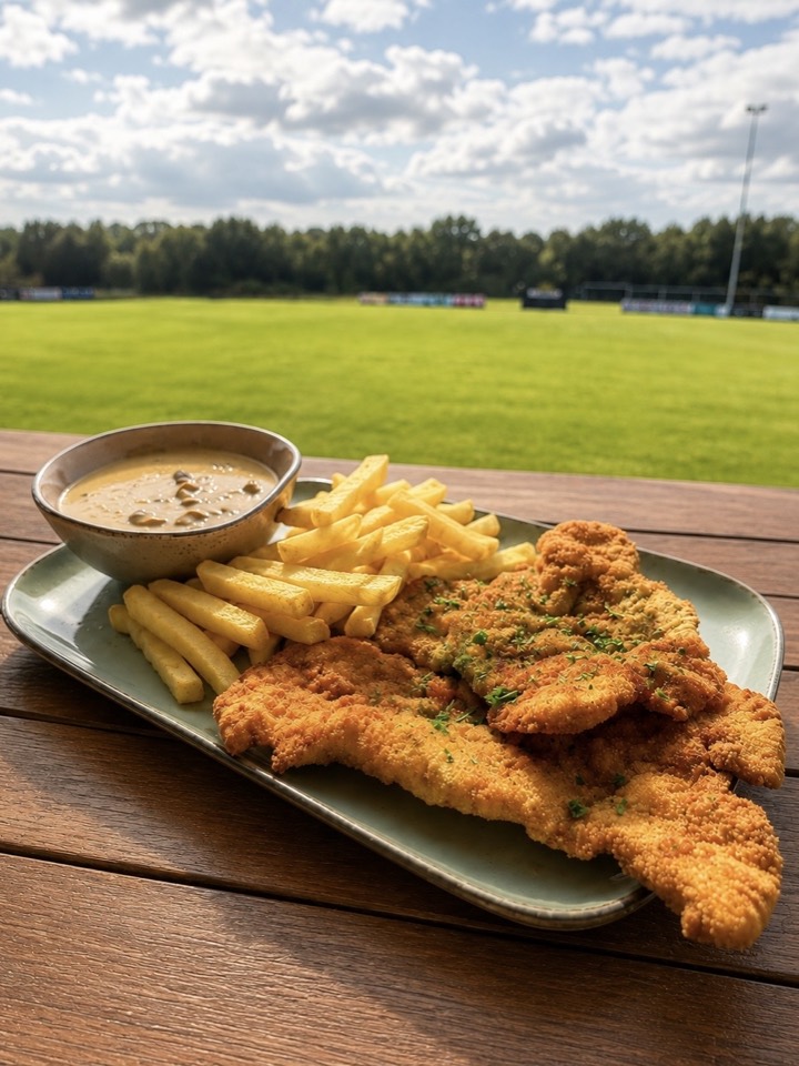 Schnitzel mit Champignon-Rahmensoße