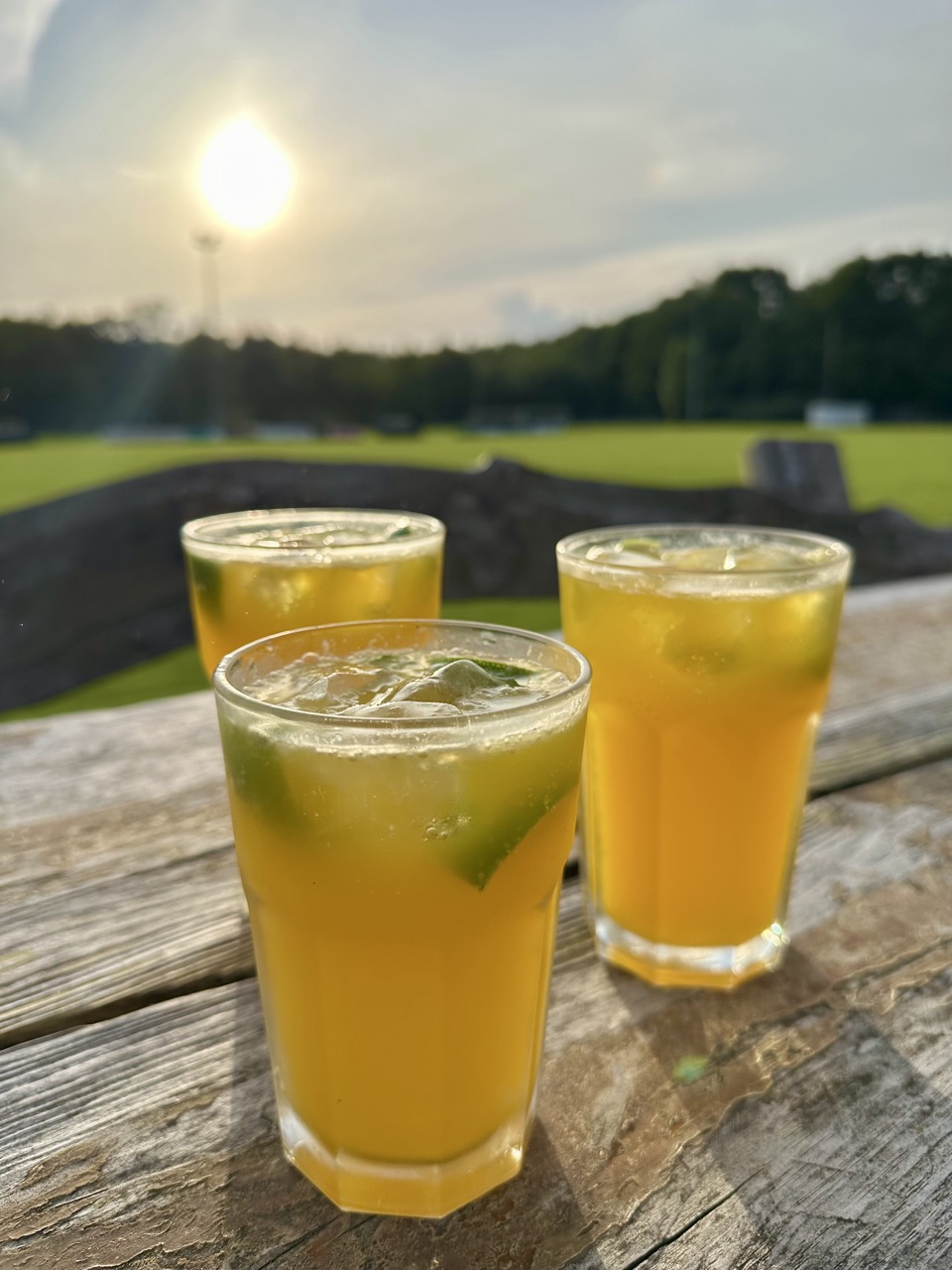 Drei erfrischende Drinks auf der Terrasse